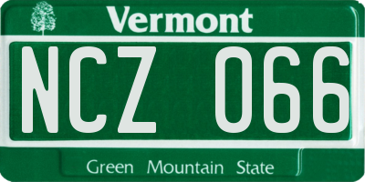 VT license plate NCZ066