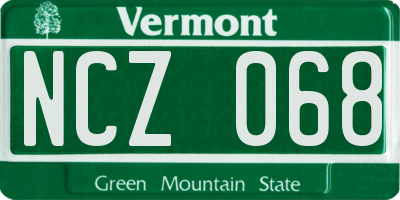 VT license plate NCZ068