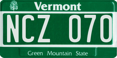 VT license plate NCZ070