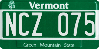 VT license plate NCZ075