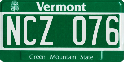 VT license plate NCZ076
