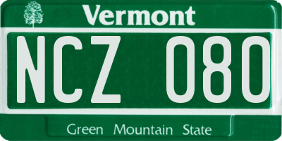 VT license plate NCZ080