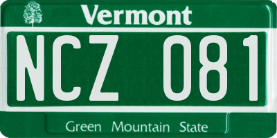 VT license plate NCZ081