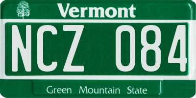 VT license plate NCZ084