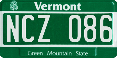 VT license plate NCZ086