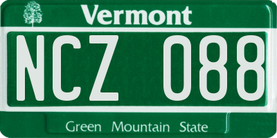 VT license plate NCZ088