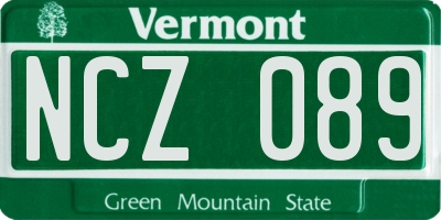 VT license plate NCZ089
