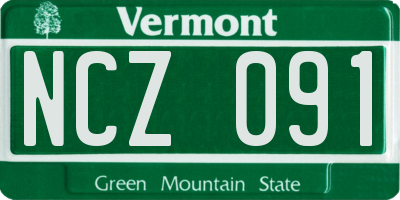 VT license plate NCZ091