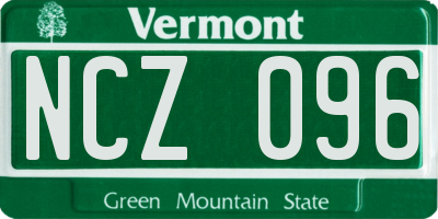 VT license plate NCZ096