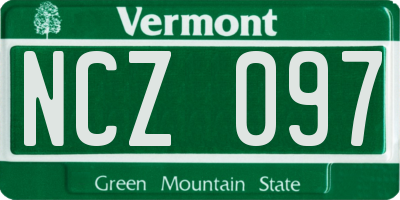 VT license plate NCZ097