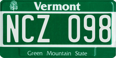 VT license plate NCZ098