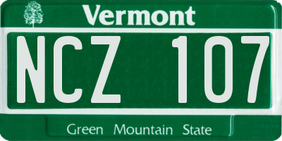 VT license plate NCZ107