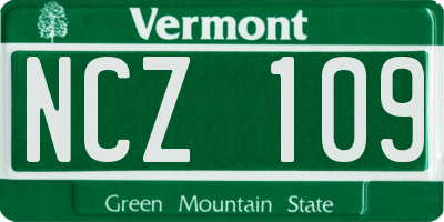 VT license plate NCZ109