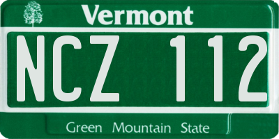 VT license plate NCZ112
