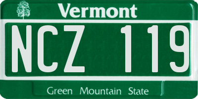 VT license plate NCZ119
