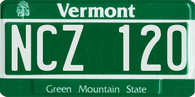 VT license plate NCZ120