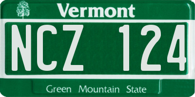 VT license plate NCZ124