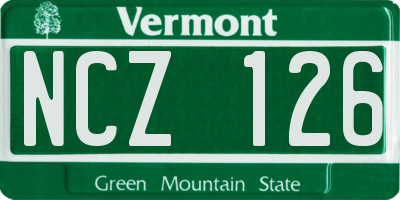 VT license plate NCZ126