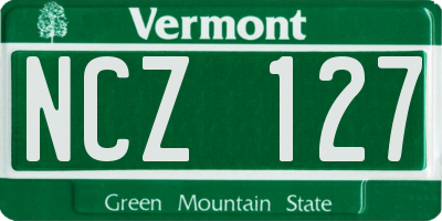 VT license plate NCZ127