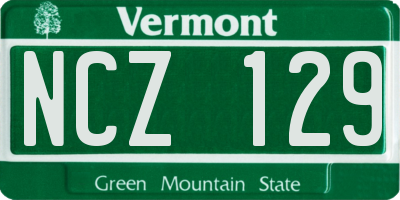 VT license plate NCZ129
