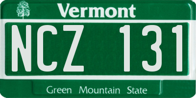 VT license plate NCZ131