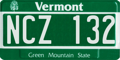 VT license plate NCZ132