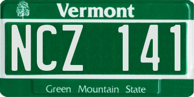 VT license plate NCZ141