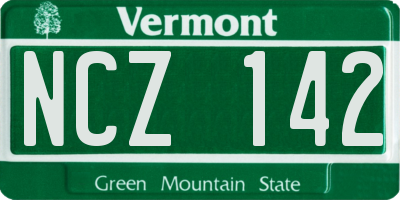 VT license plate NCZ142