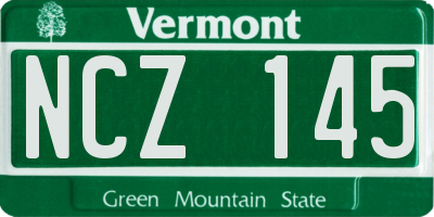 VT license plate NCZ145