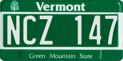VT license plate NCZ147