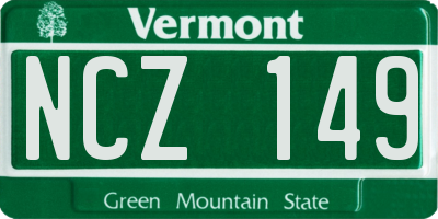 VT license plate NCZ149