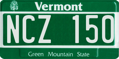 VT license plate NCZ150