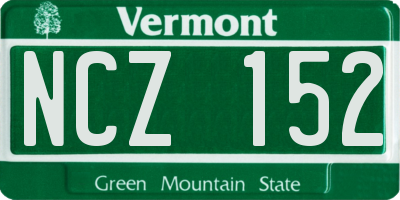 VT license plate NCZ152