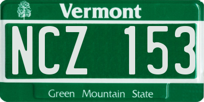 VT license plate NCZ153