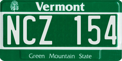 VT license plate NCZ154