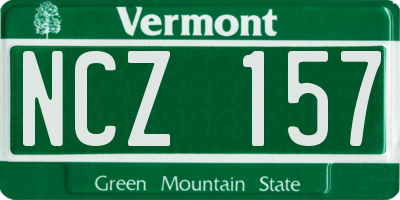 VT license plate NCZ157