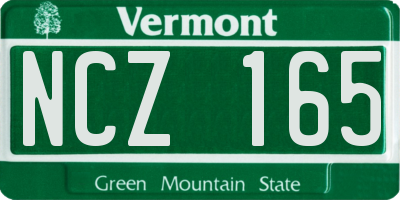 VT license plate NCZ165