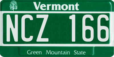 VT license plate NCZ166