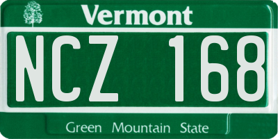 VT license plate NCZ168