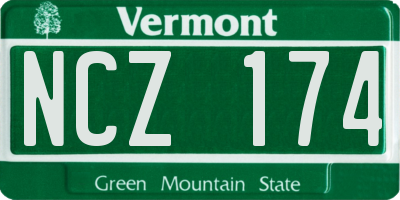 VT license plate NCZ174