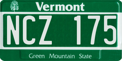 VT license plate NCZ175