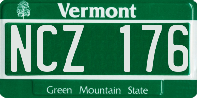 VT license plate NCZ176