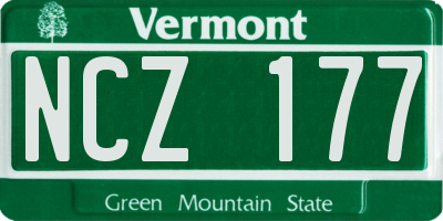 VT license plate NCZ177