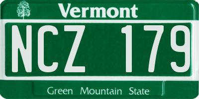 VT license plate NCZ179