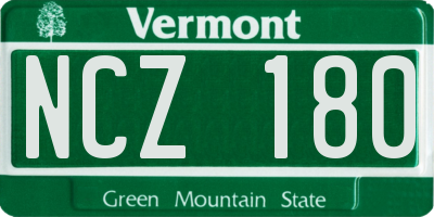 VT license plate NCZ180