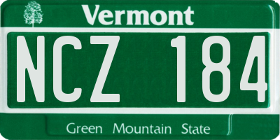 VT license plate NCZ184