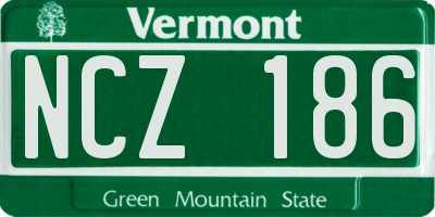 VT license plate NCZ186