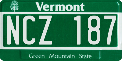 VT license plate NCZ187