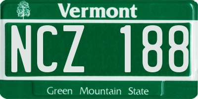 VT license plate NCZ188
