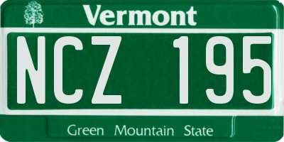 VT license plate NCZ195